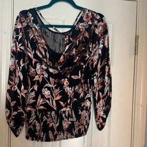 Floral Black and Pink Women's Top